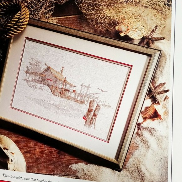 Misty Mooring Harbor Scene Cross Stitch Leaflet Book Color Charts 00805 1990 - Picture 2 of 7